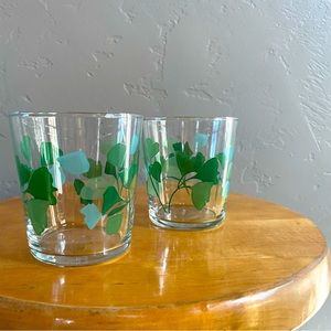 ⭐️3/$15⭐️ 3 PC. Glass Set, 2 Sm. Green Leafy Glasses (Ikea) & Jack Daniels